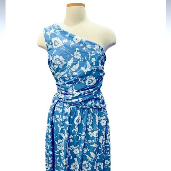 Abercrombie And Fitch One-Shoulder Cutout Maxi Dress Floral Midi Size L NWOT - Picture 4 of 8